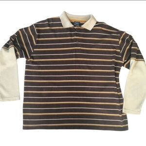 Oldskool Men's Vintage Long Sleeve Polo Shirt